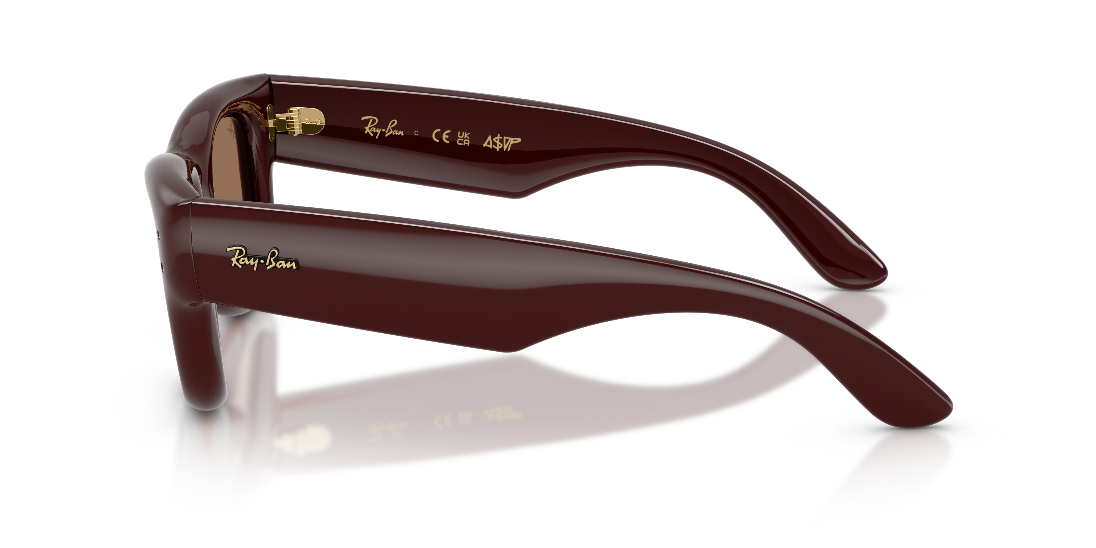 Ray - Ban Unisex Ray - Ban A$AP Rocky RB4940 WAYFARER PUFFER 687773 Gafas de sol Nylon Marrón Marrón Cuadrada Norma