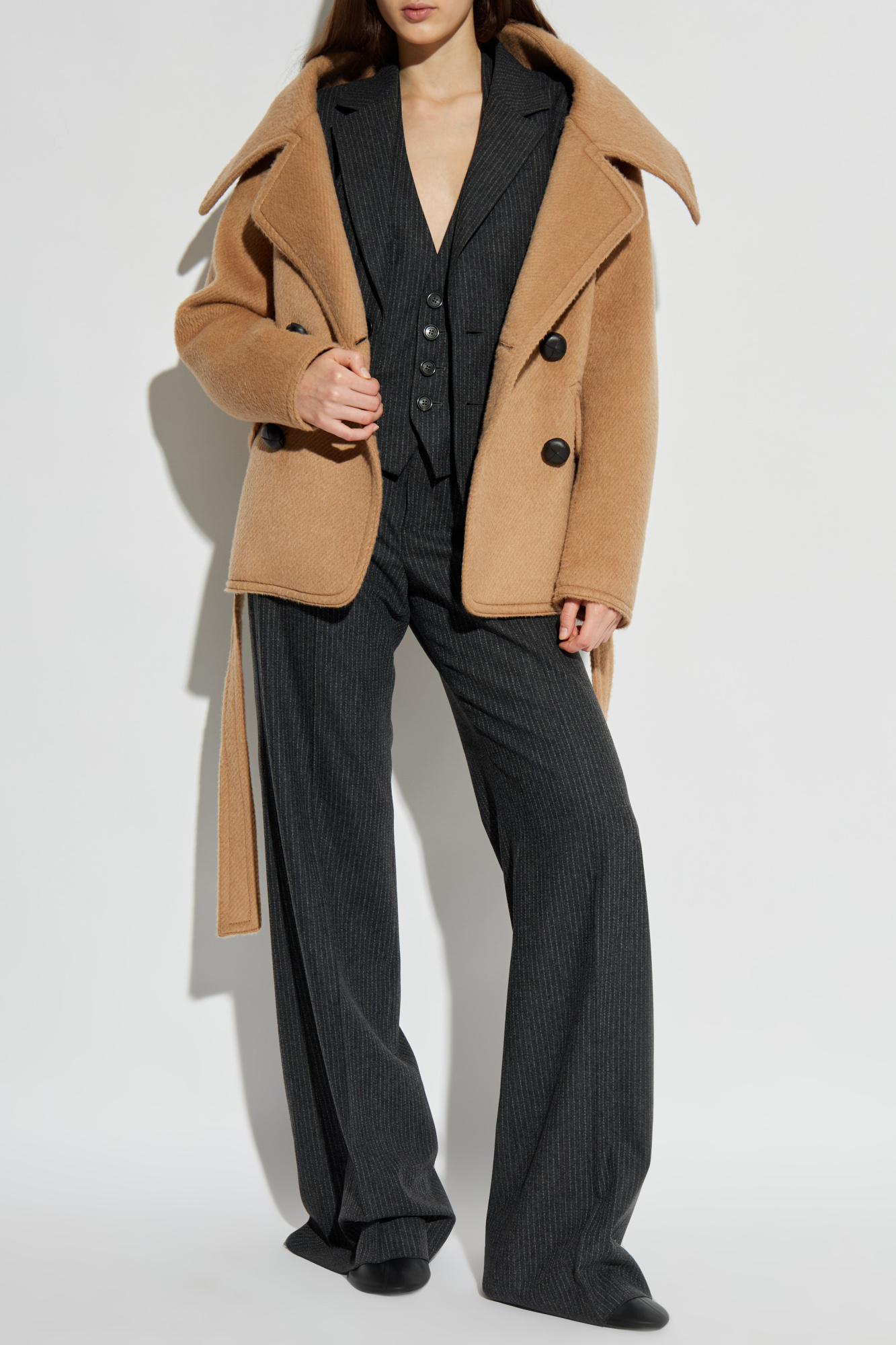 Wool Coat, Women's, Beige