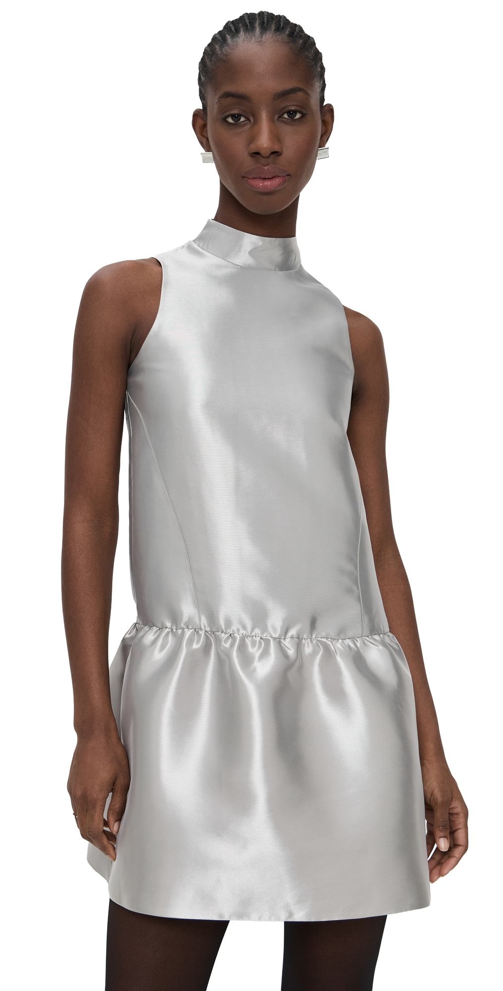 Blaze Satin Mini Dress Silver