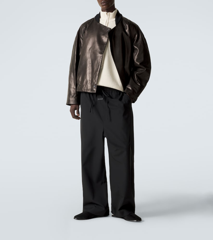 Wool, linen, and cotton half-zip sweater