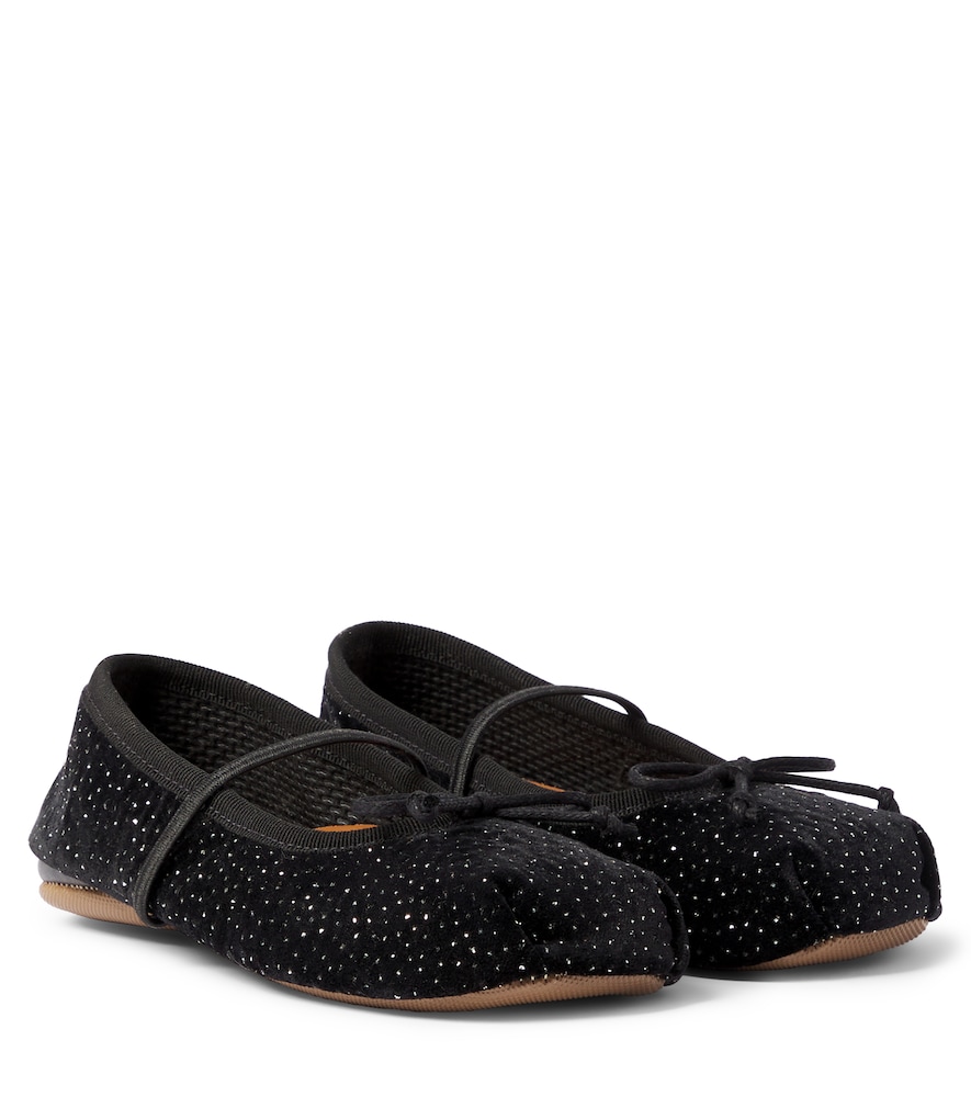 PèPè Embellished velvet ballet flats