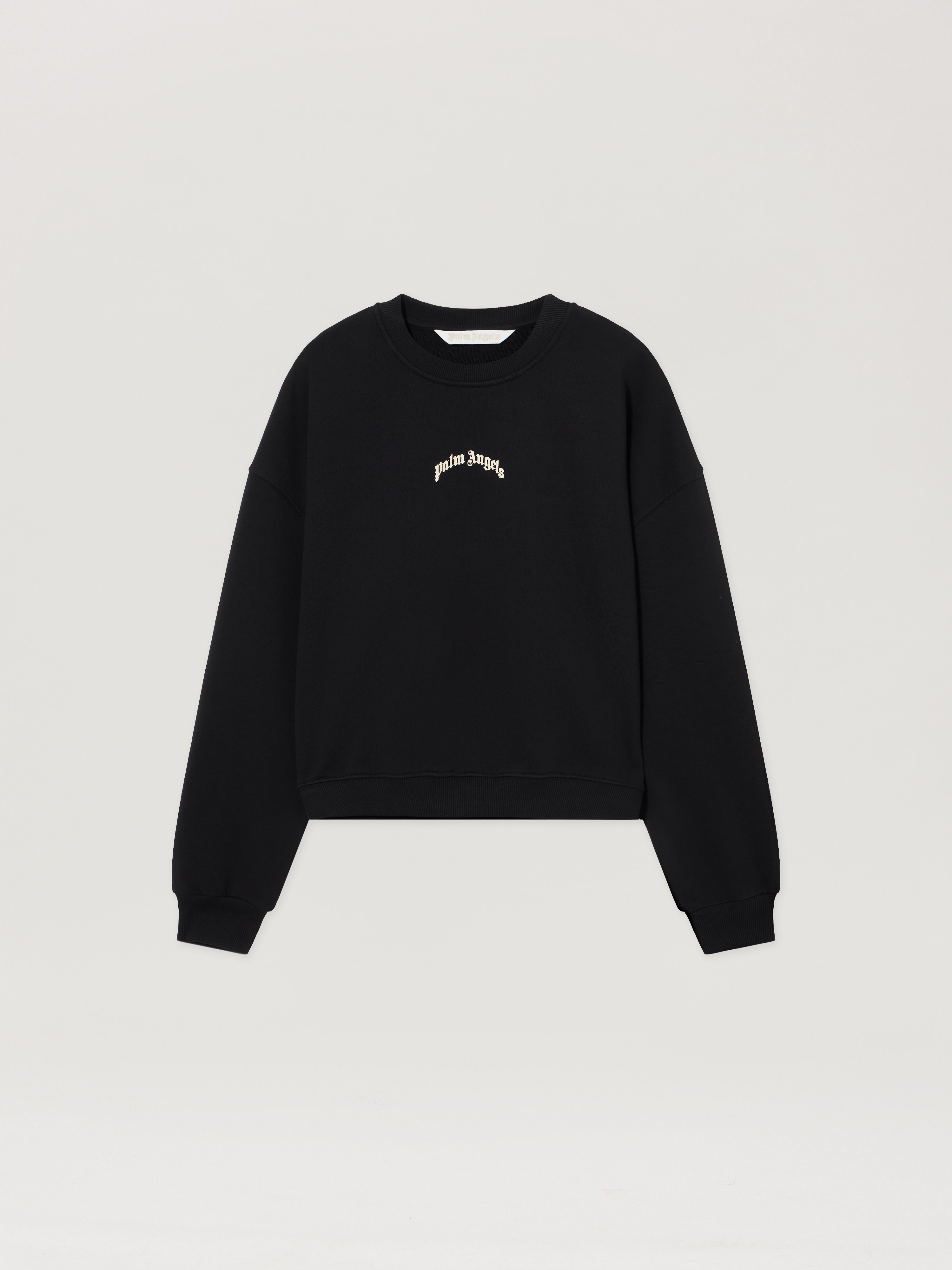 Curved Logo Crop Sweatshirt Woman  Black Tofu