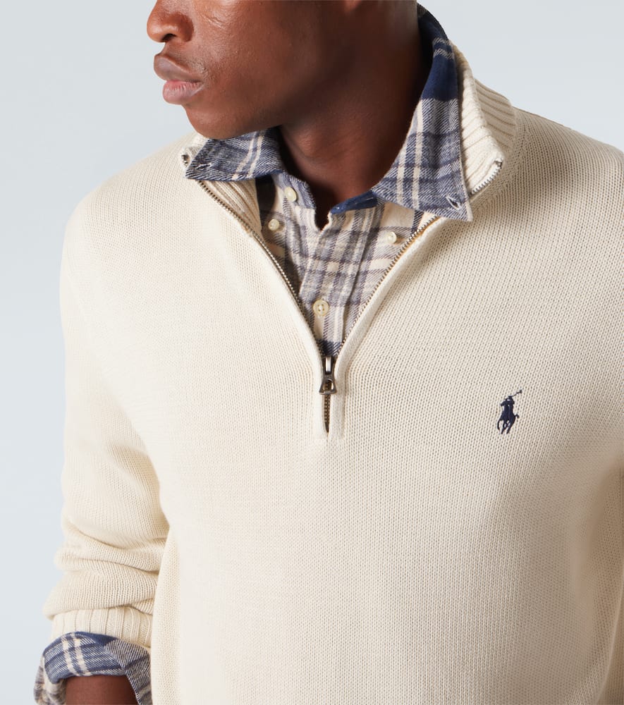 Cotton half-zip sweater