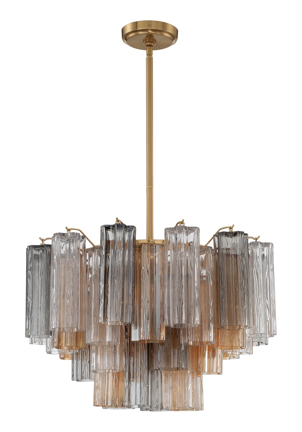 Aged Brass Nine Light Chandelier from the Addis Collection