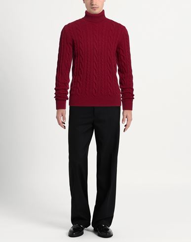 Man Turtleneck Burgundy Size 38 Wool