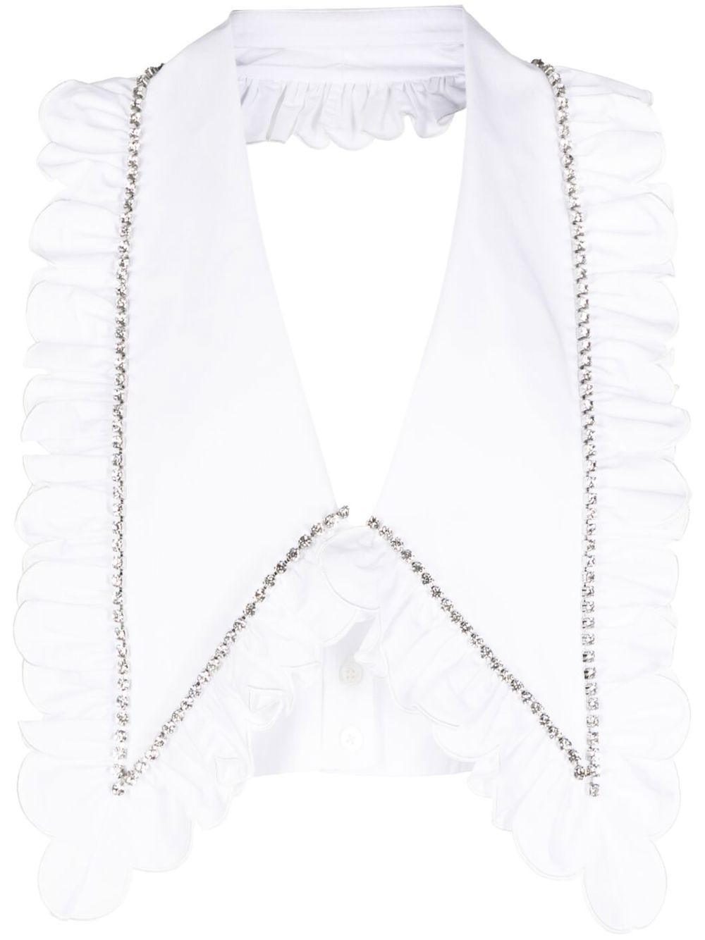 Crystal-embellished cropped top - White