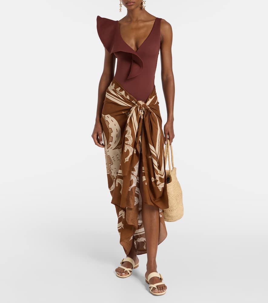 Cotton printed beach cover-up