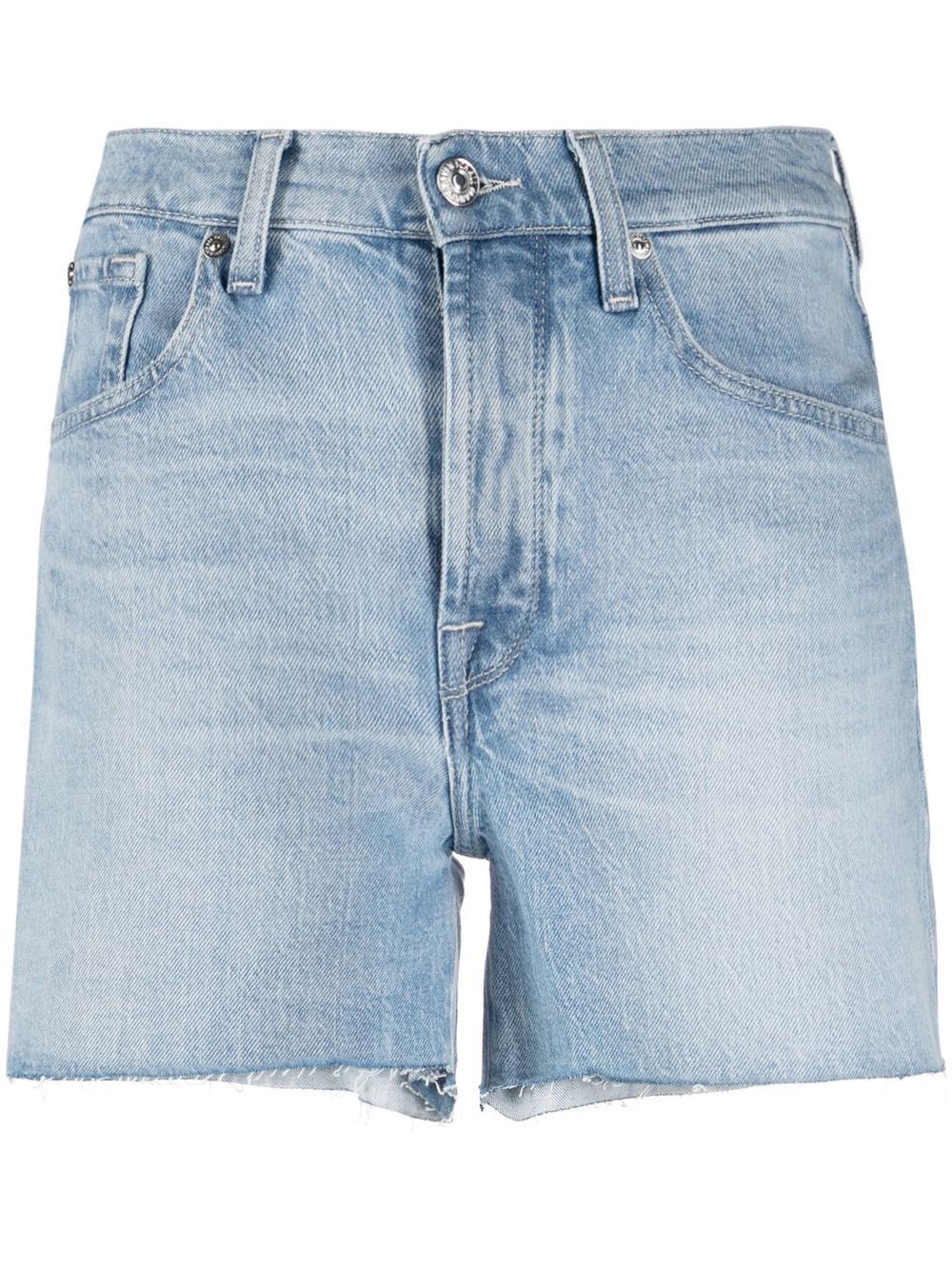 Raw-cut hem shorts - Blue