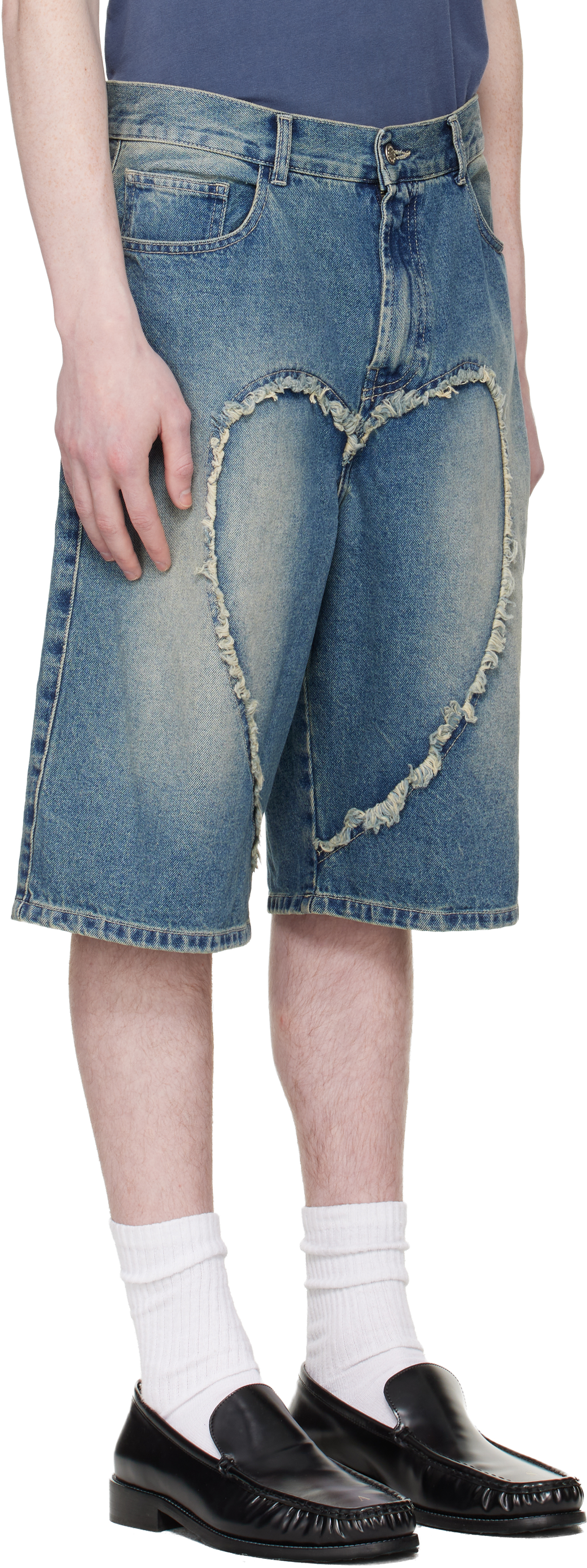 Blue 'The Love' Denim Shorts