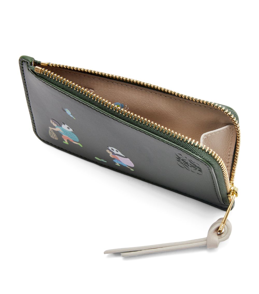 X Suna Fujita Calfskin Panda Zipped Card Holder