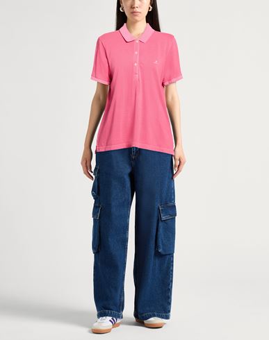 Woman Polo shirt Magenta Size L Cotton