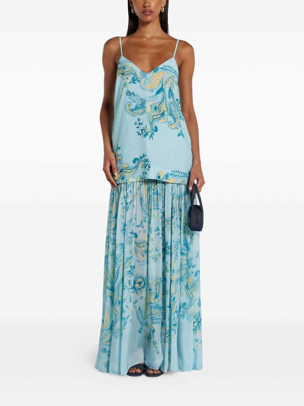 Floral-print maxi dress - BLYEMX BLUE-YELLOW MIX