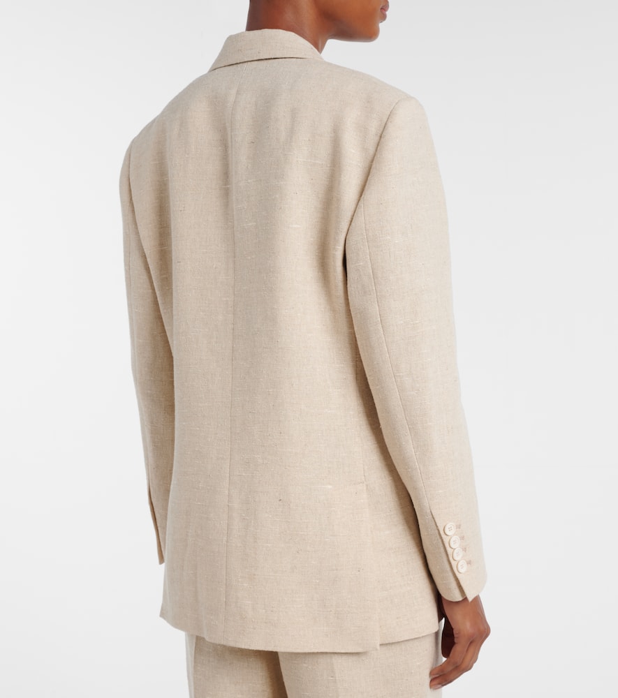 Linen-blend blazer