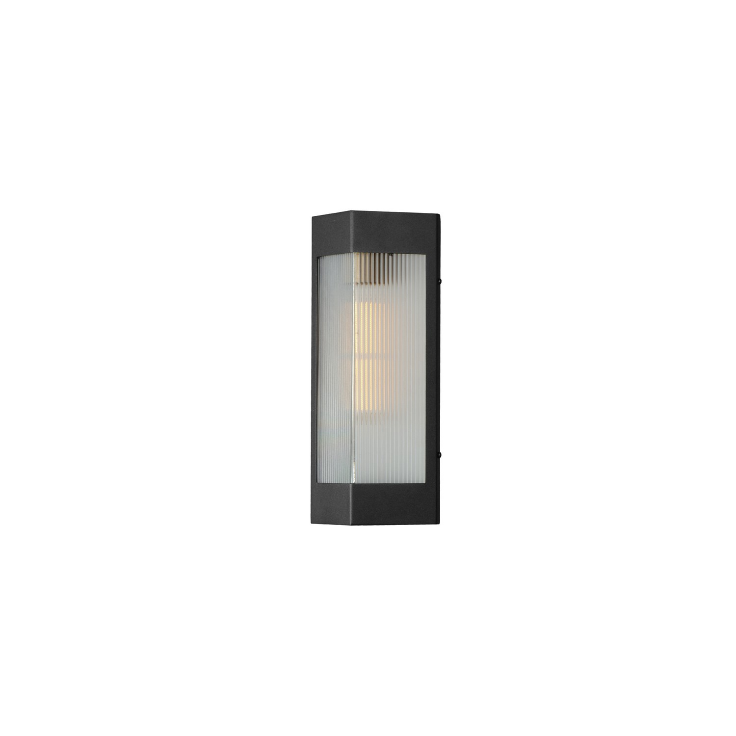 Triform 1-Light Outdoor Wall Sconce in Black with Antique Bra