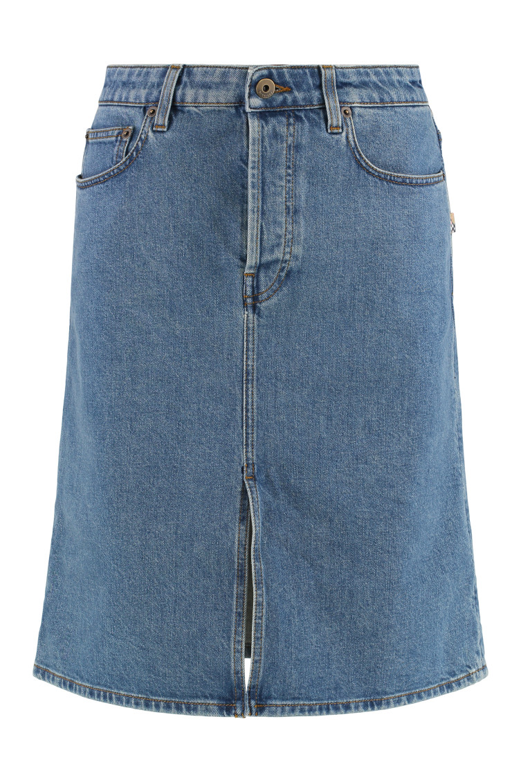 Light Blue Denim Midi Skirt