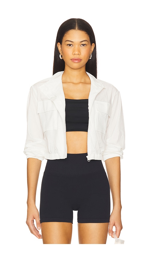 WellBeing + BeingWell Aspyn Cropped Jacket in White.  XL. Also in L, M, S