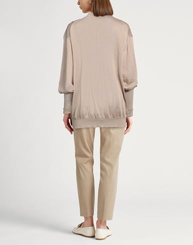Woman Sweater Beige Size 6 Linen, Silk, Ecobrass