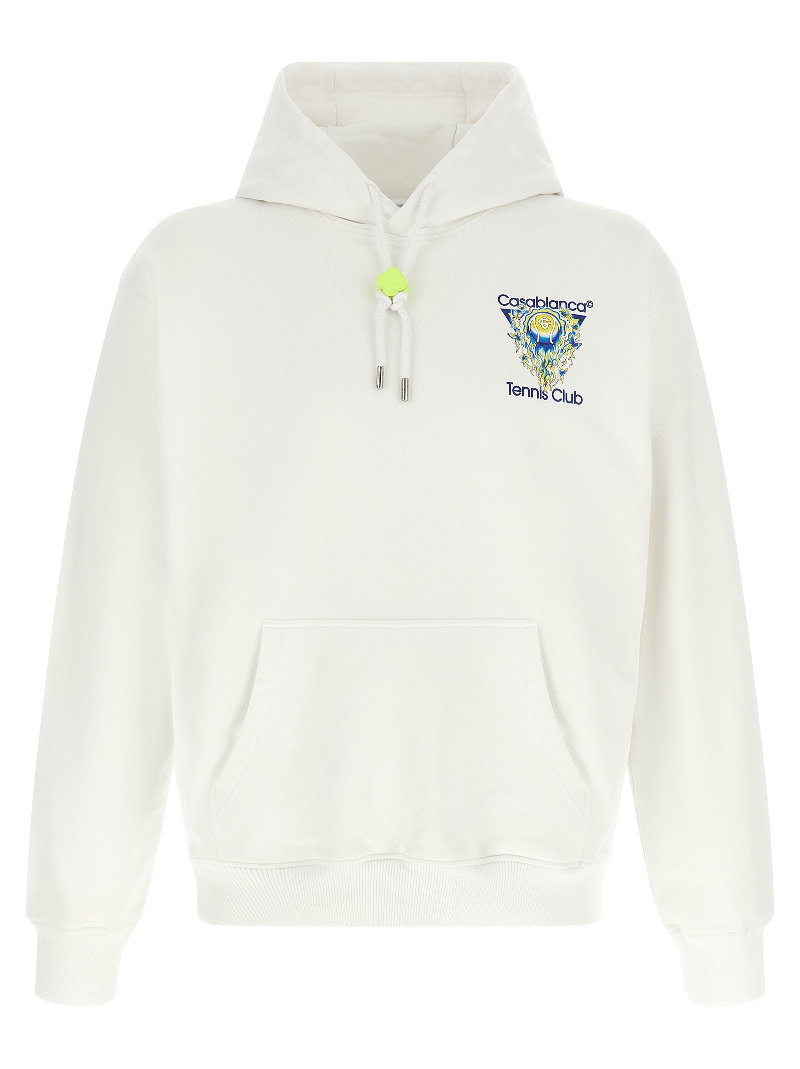 Logo-Embroidered Organic Cotton Hoodie — White