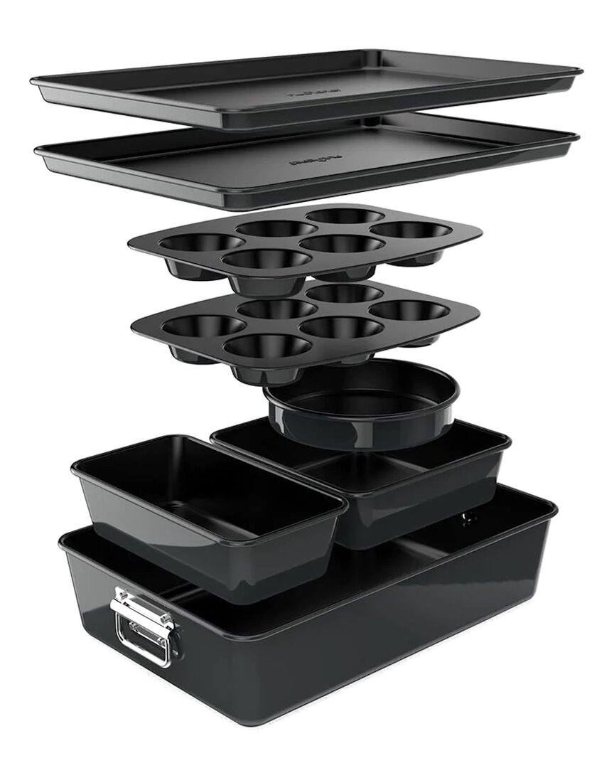 Black 8pc Stackable Carbon Steel Bakeware Set
