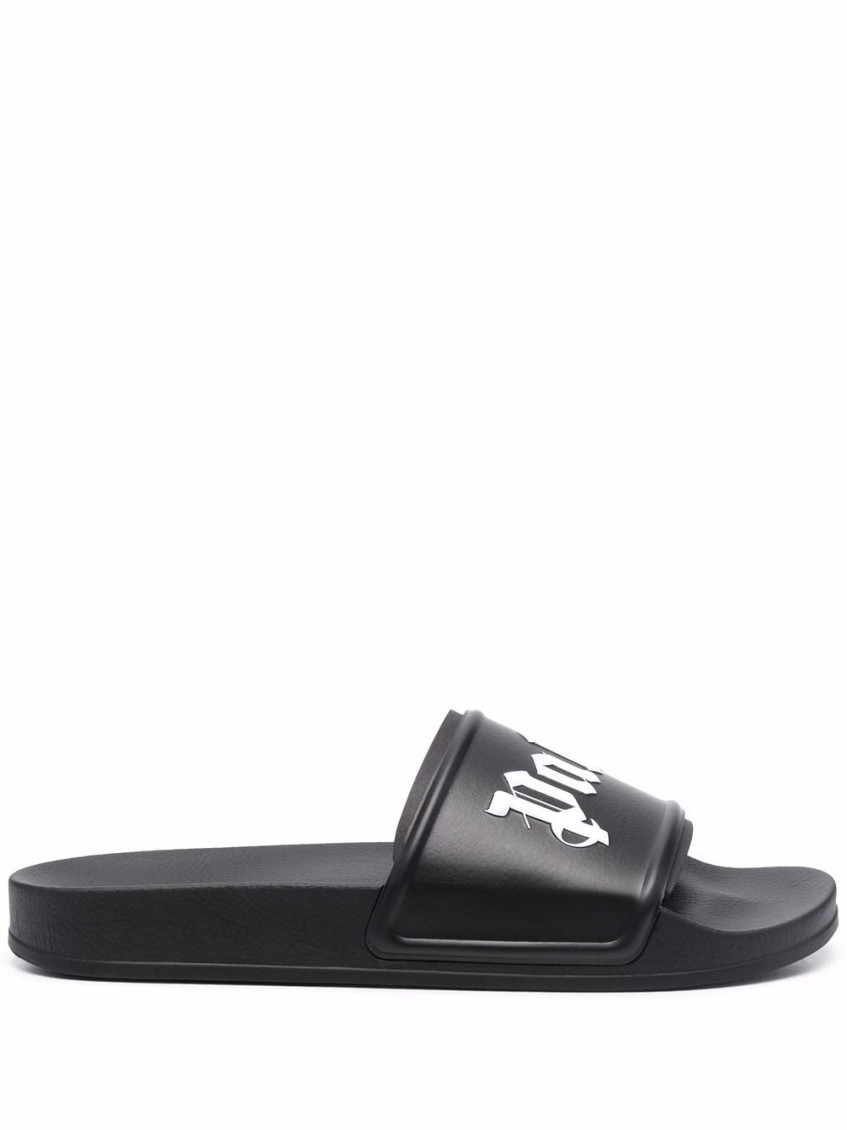 Black Logo Pool Slides