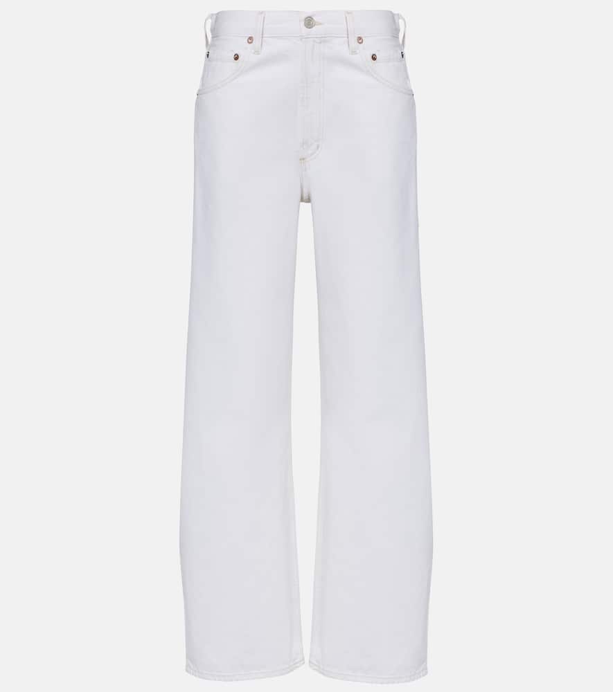 Mid-rise wide-leg jeans