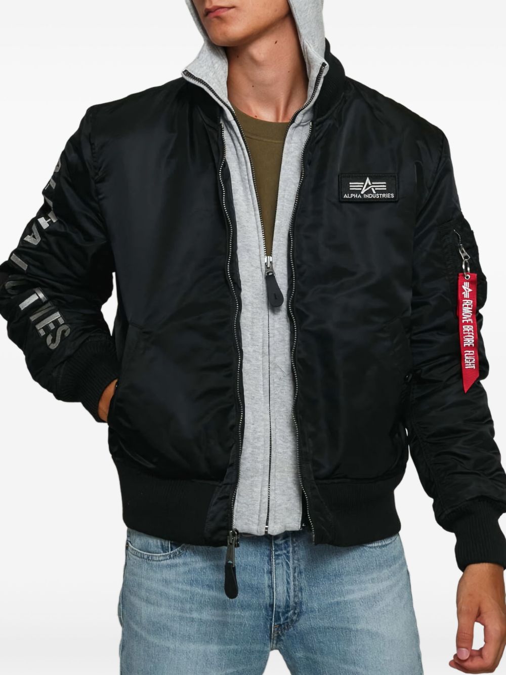 Hooded bomber jacket - Black
