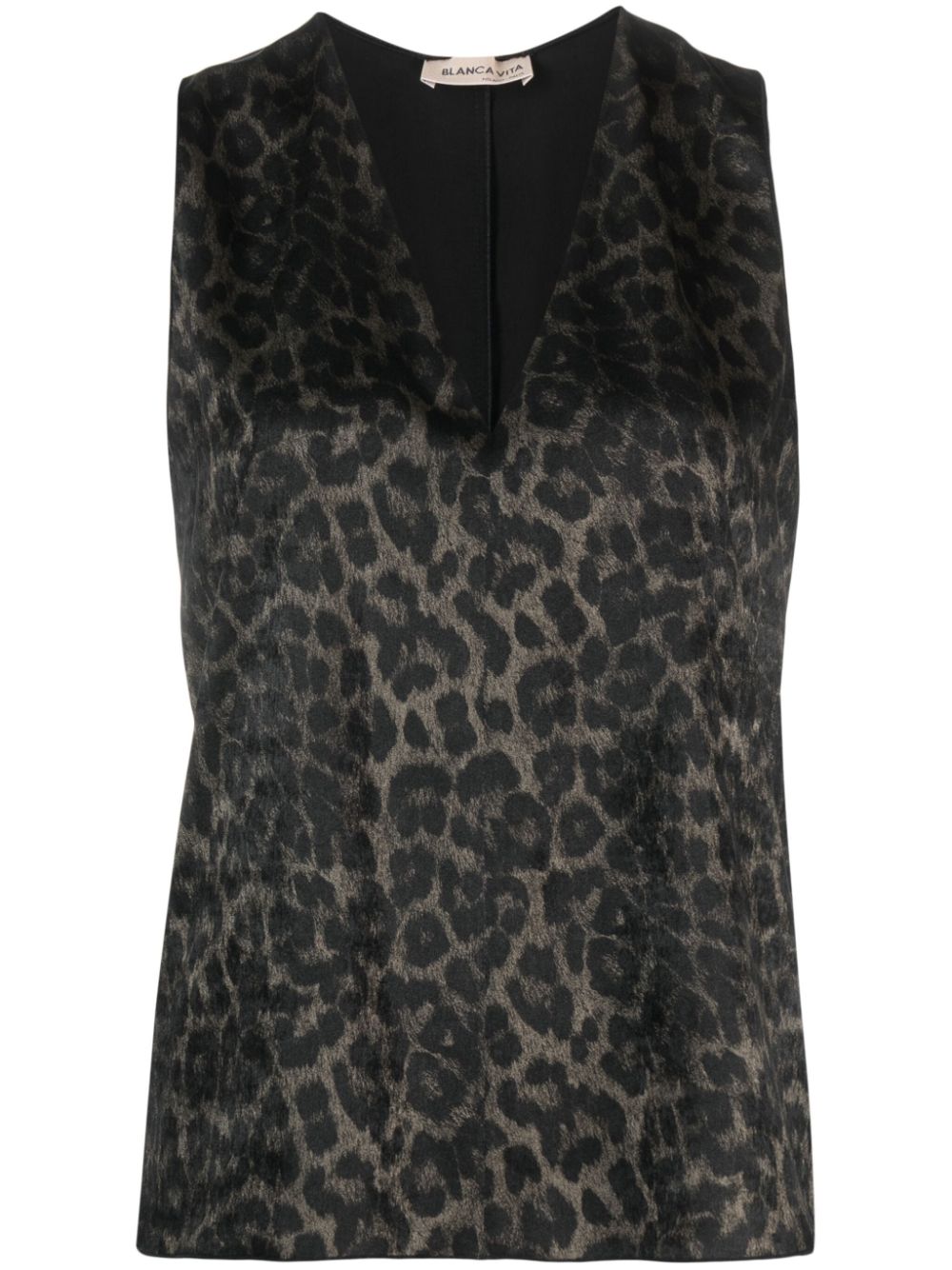 Tamaya leopard-print tank top - Black