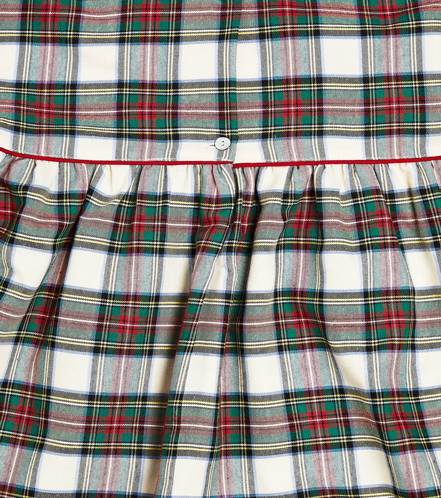 Checked cotton-blend pajama dress