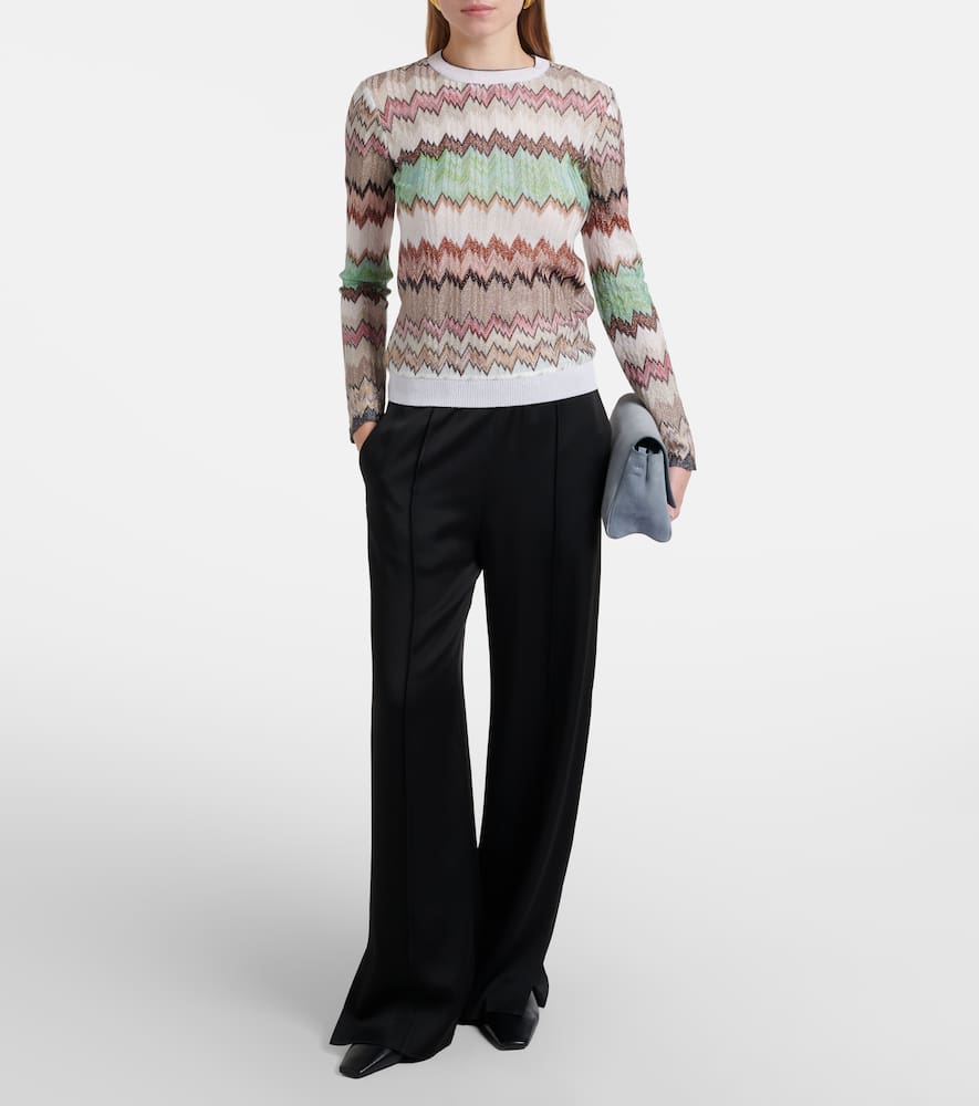 Zigzag lamé top