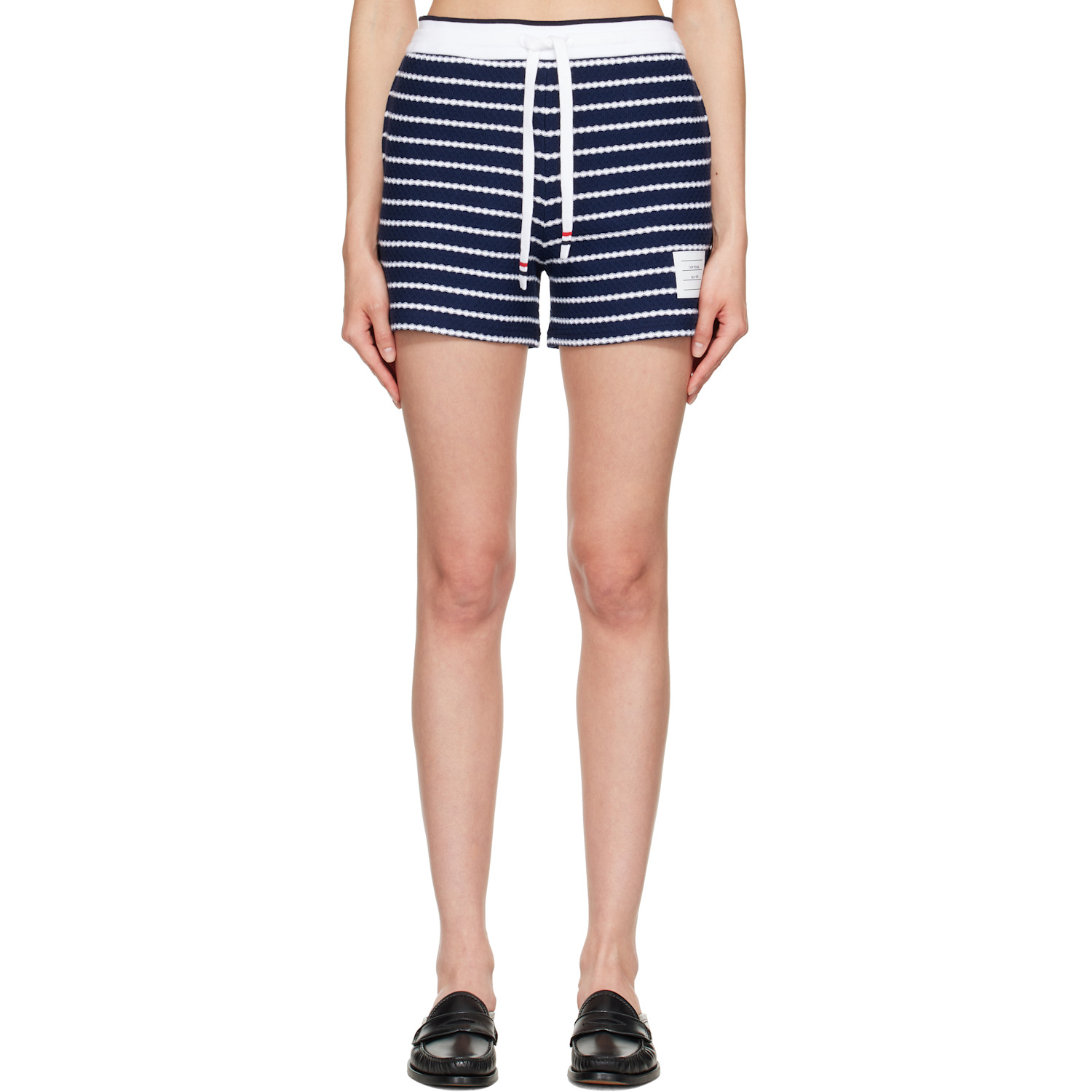 Navy Striped Honeycomb Shorts