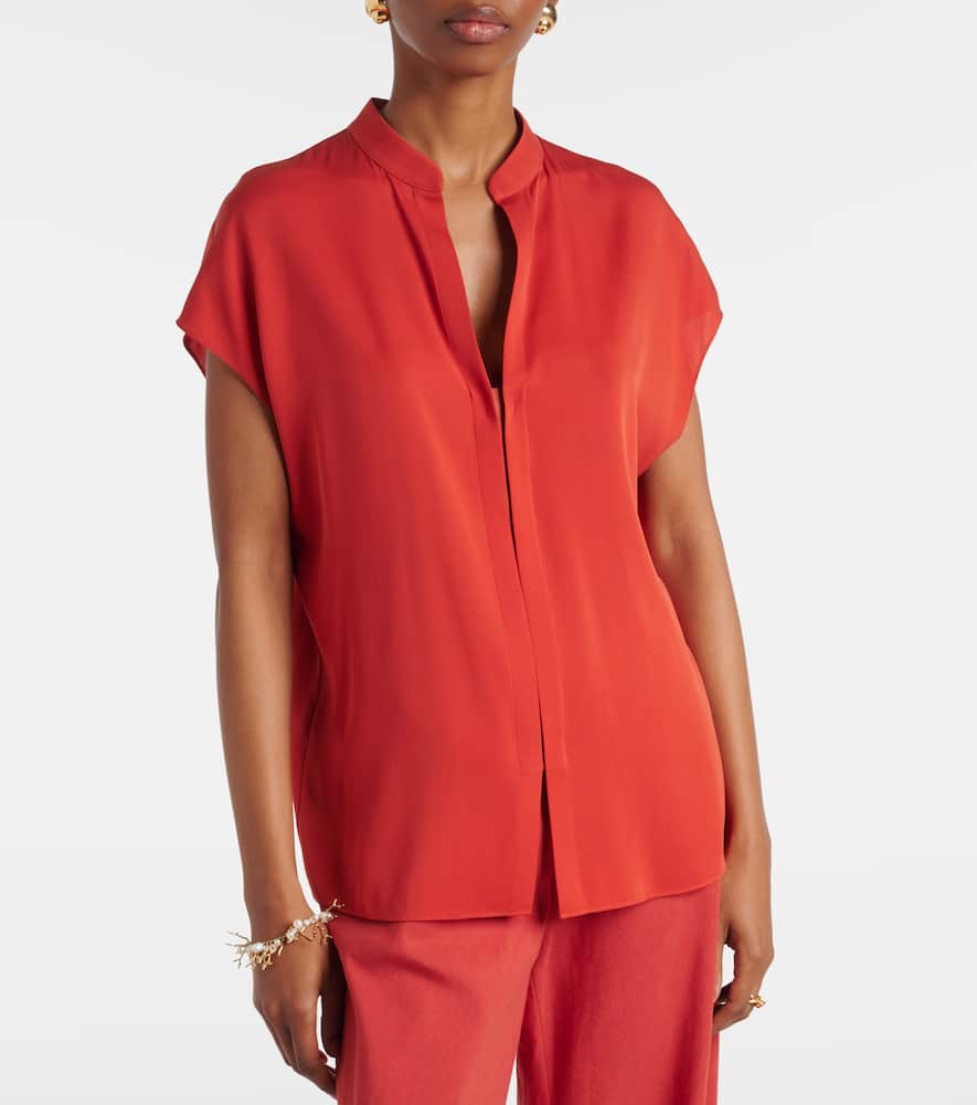 Silk-blend blouse