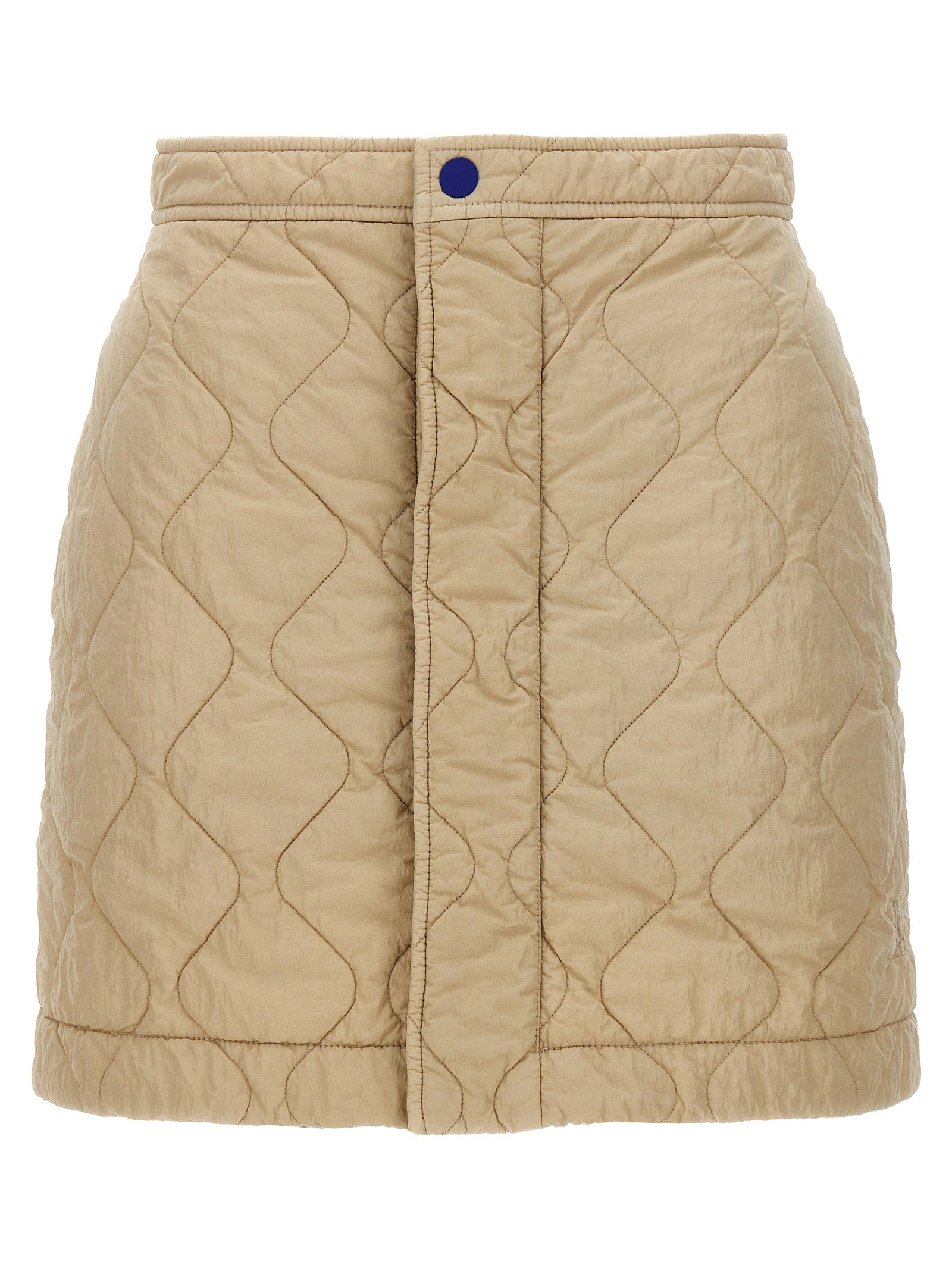 Quilted Nylon Skirt — Beige