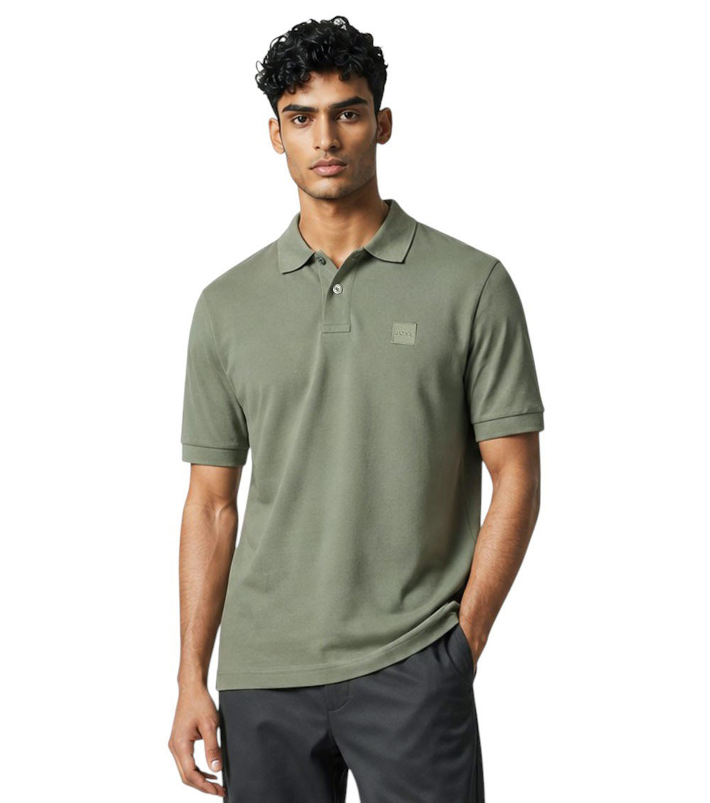 Grey Shirt Collar Polo