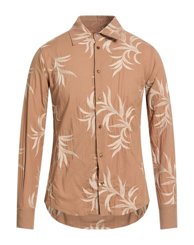 Man Shirt Camel Size M Cotton