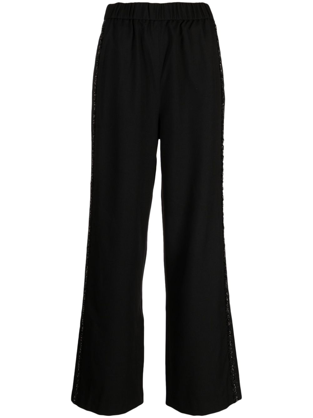Side-detail wide-leg track pants - Black