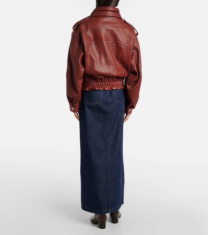 Denim maxi skirt