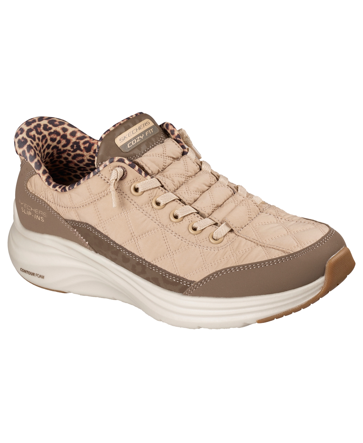 Slip-Ins Women's Contour Foam - Cozy Fit - Leopard Dream Lifestyle Sneakers from Finish Line - Brown, Leopard