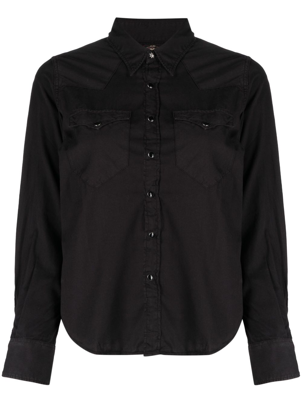 Long-sleeved panelled shirt - Black