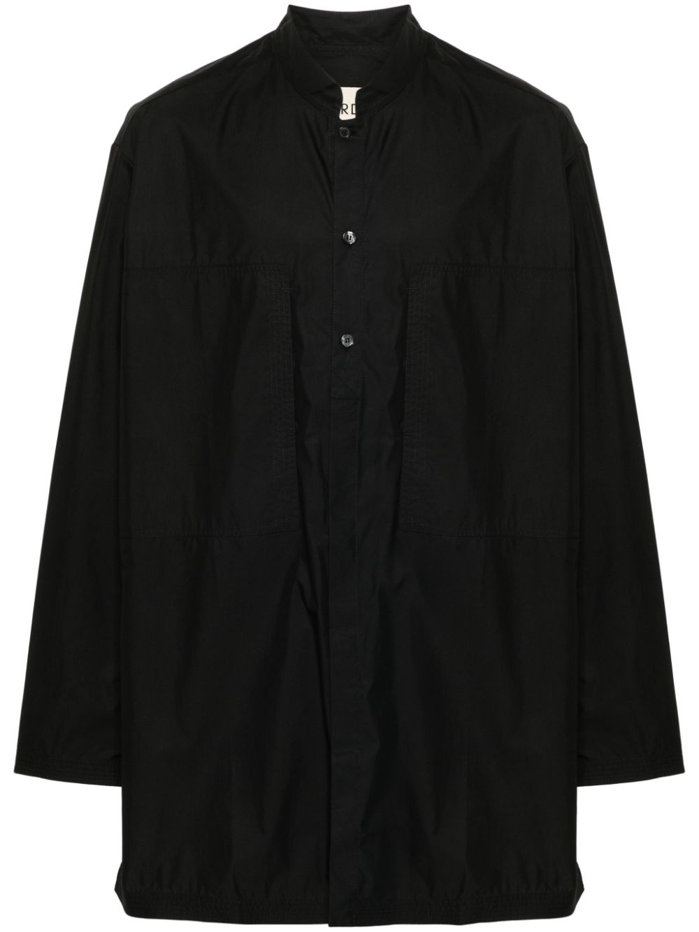 Stripe-detail cotton shirt - Black