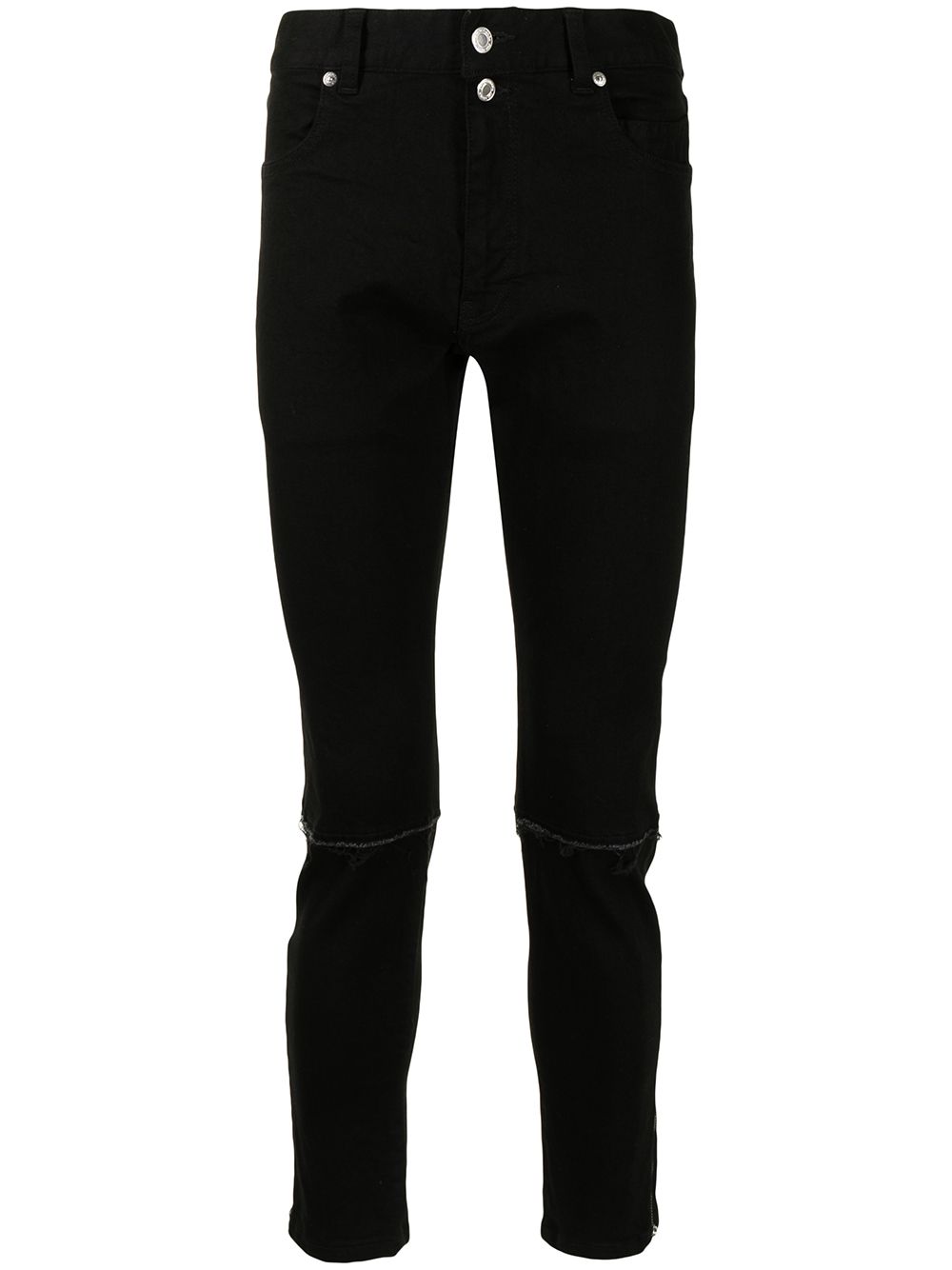 Zip-ankles slim jeans - Black