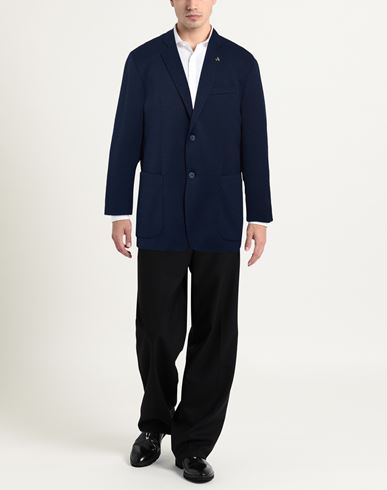 Man Blazer Navy Size 50 Polyester, Elastane