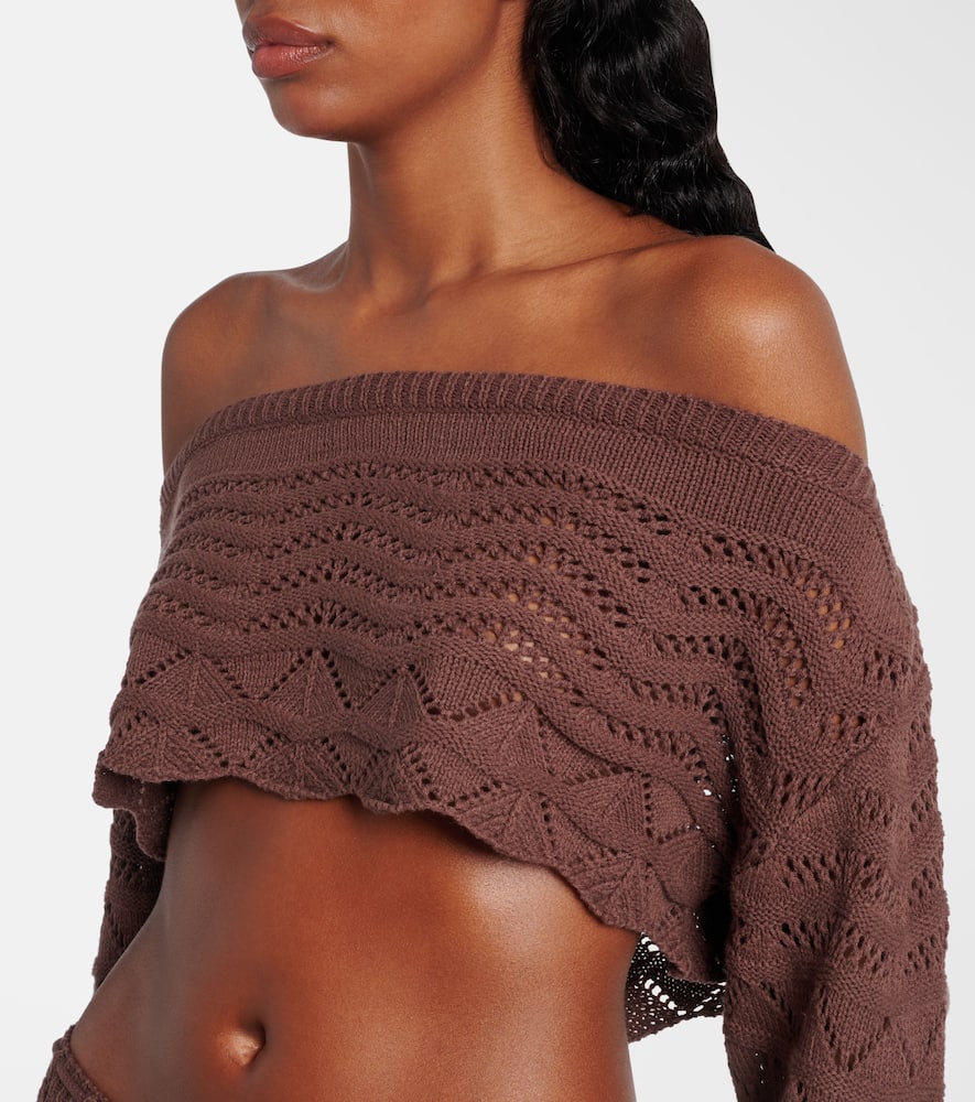 Helena crochet cotton-blend crop top