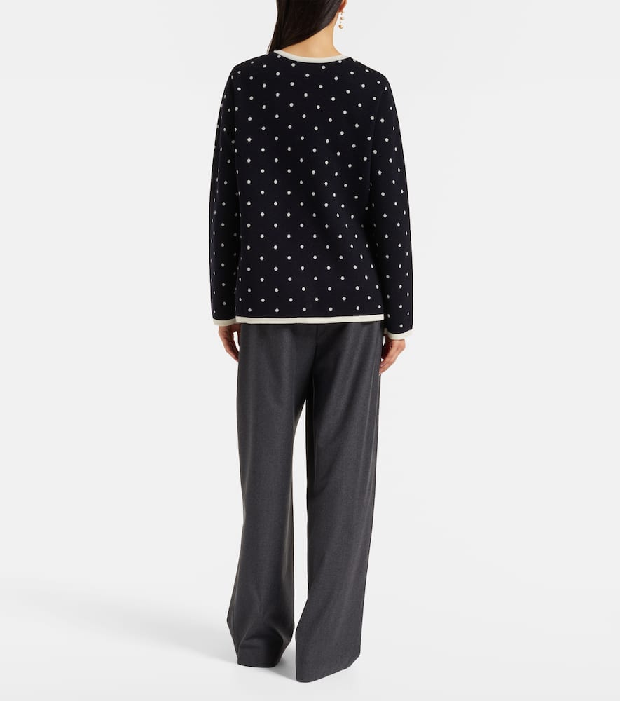 Mirja polka-dot wool-blend cardigan
