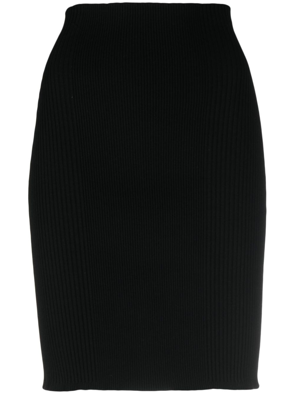 Ribbed-knit miniskirt - Black