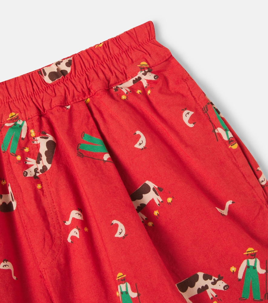 Farm Adventure printed cotton shorts