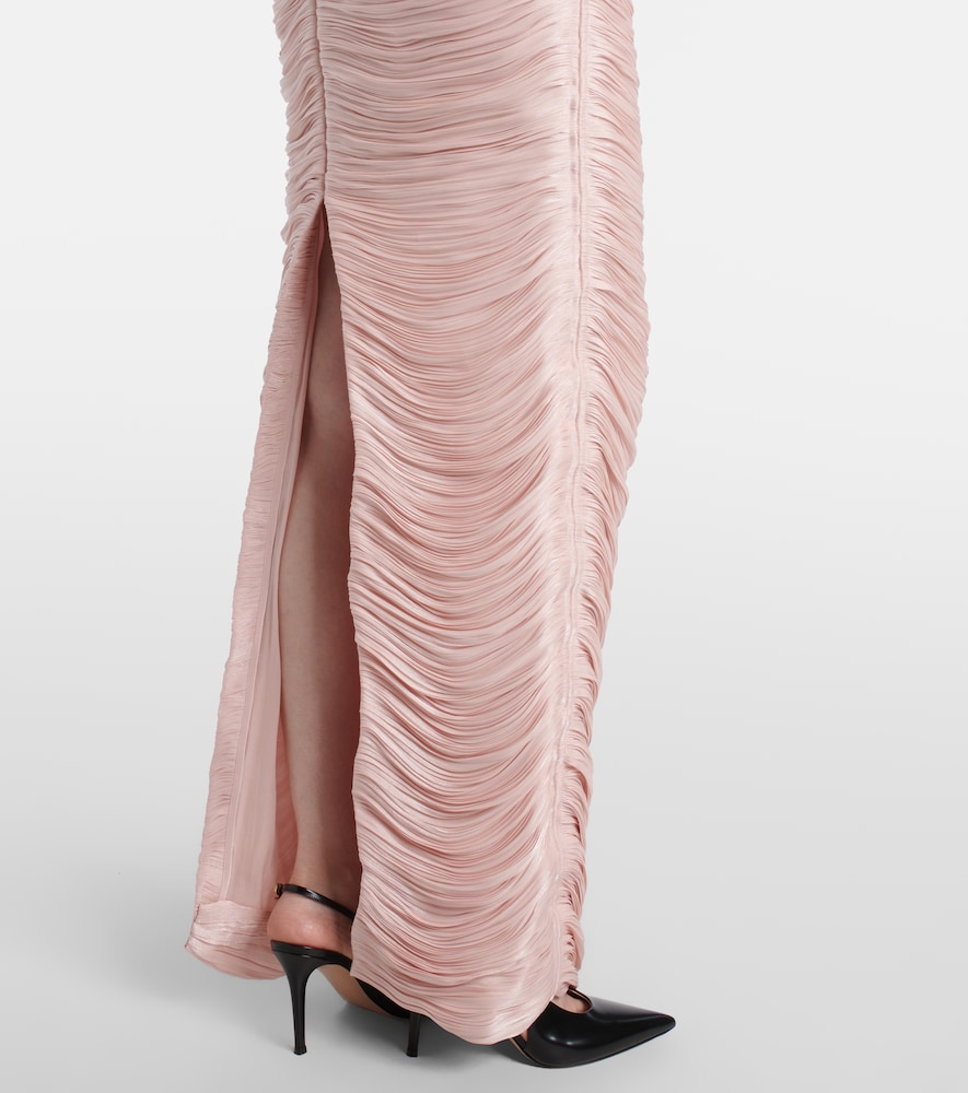 Ruched silk gown