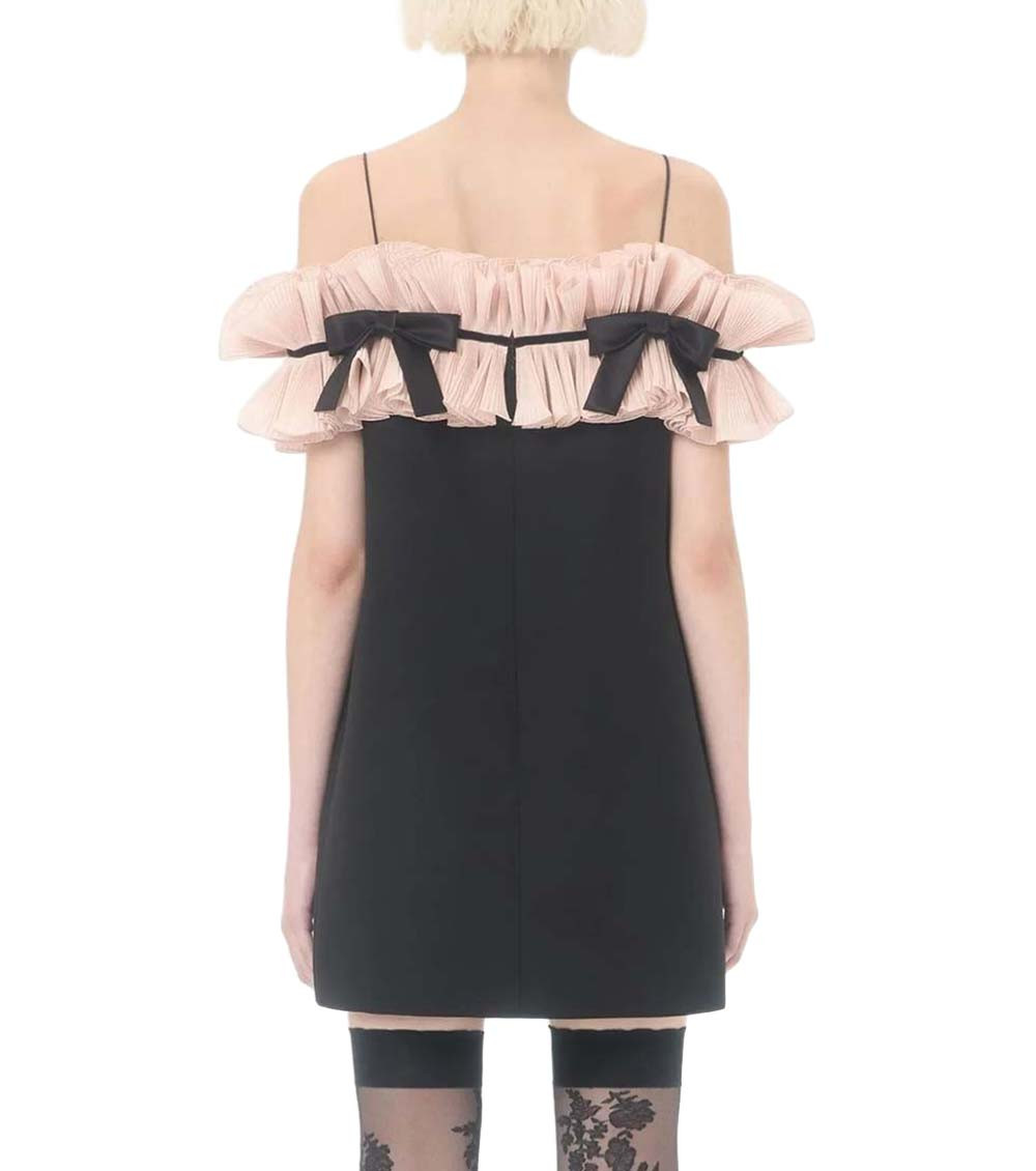 Black Crepe Sleeveless Mini Dress