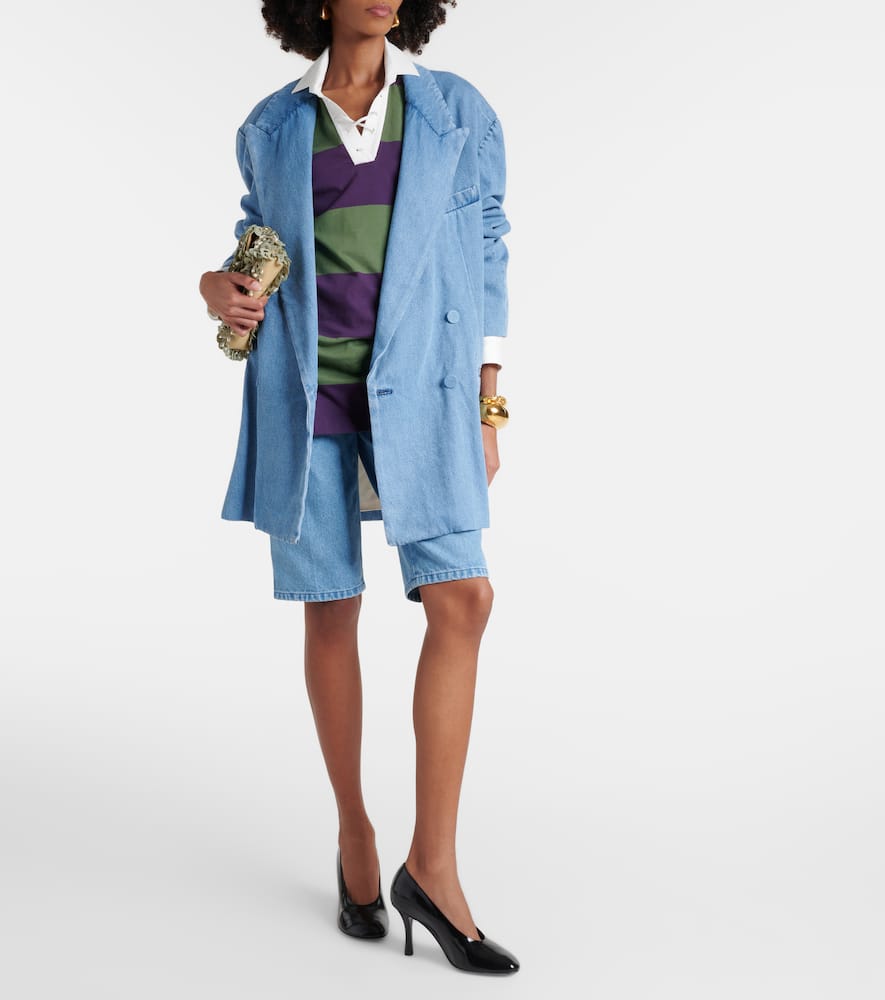 Oversized denim blazer