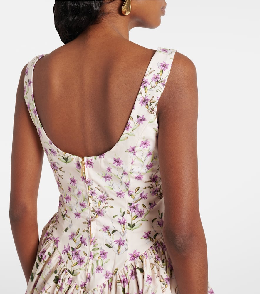 Pluma floral cotton minidress