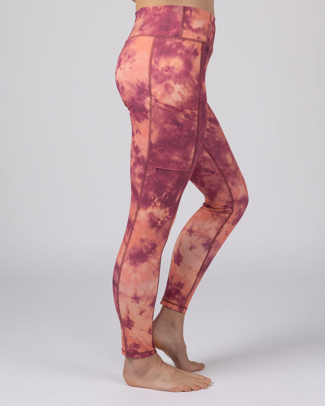 Saltrock Chakra Womens Tie Dye Leggings in Dark Pink